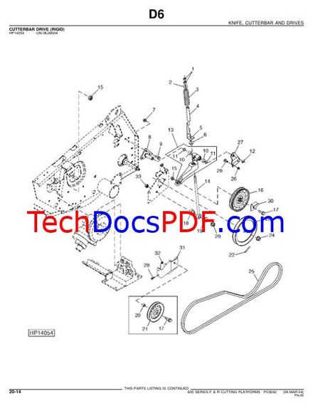 John Deere 600 Series F &amp; R Cutting Platforms Parts Catalog (PC9242 06-MAR-04)