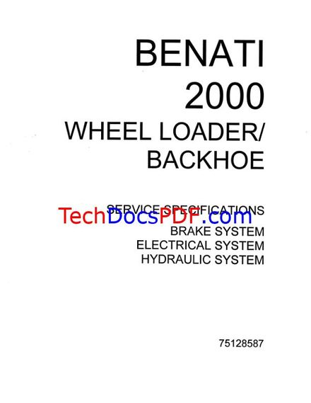 BENATI 2000 BRAKE SYSTEM SERVICE SPECIFICATIONS AND ELECTRICAL &amp; HYDRAULIC WIRING DIAGRAM