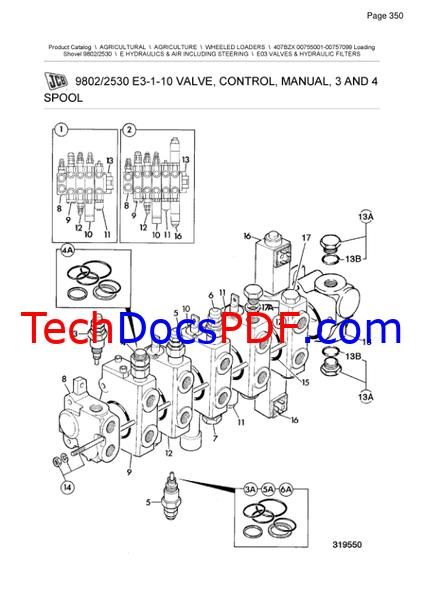 JCB 407B ZX Wheeled Loaders Parts Manual (9802/2530)