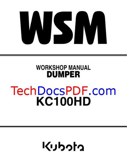 Kubota KC100HD Dumper Service Manual (RY921-20440)