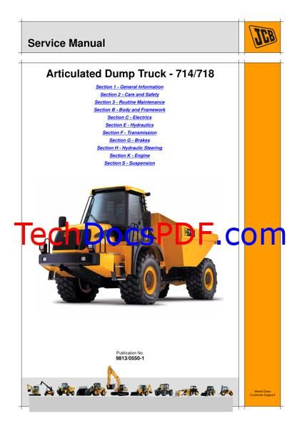 JCB 714 &amp; 718 ADT Tier 3 Service Manual (9813/0550-1)