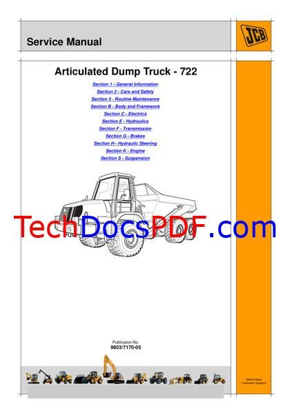 JCB 722 ADT Tier 2 Service Manual (9803/7170-05)
