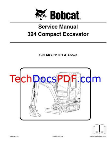 Bobcat 324 Compact Excavator Service Manual (6989593)
