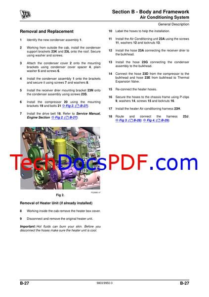 JCB 225, 225T, 260, 260T, 280, 300, 300T, 320T Skid Steer Large Platform Service Manual 9803/9950-3