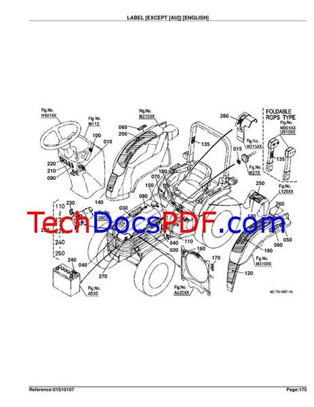 KUBOTA B2910HSD Tractor Parts Manual