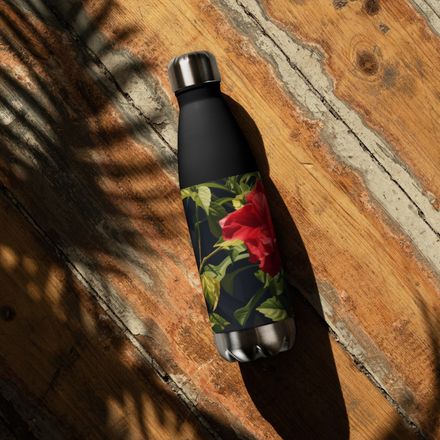 Nathy Red Rose Stainless Steel Water Bottle