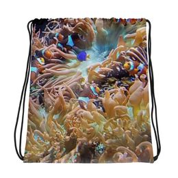 ZAG Orange Corals Drawstring Bag