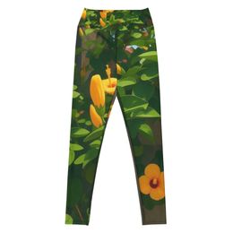Nathy Yellow Gumamela Yoga Leggings