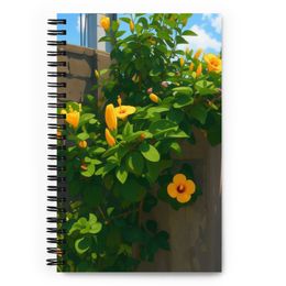 Nathy Yellow Gumamela Spiral Notebook