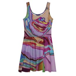 BLUNA60 Purple Skater Dress