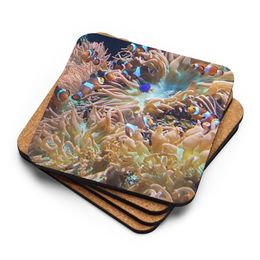 ZAG Orange Corals  Cork-Back Coaster