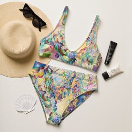 Bluna60 Abstract Eagle Recycled High-Waisted Bikini