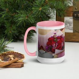 Linda's Roses Ceramic Mug with Color Inside