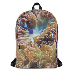 ZAG Orange Corals Print Backpack