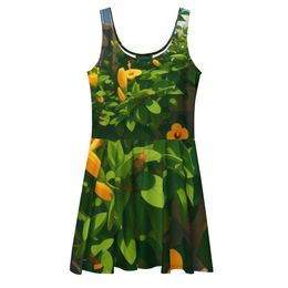 Nathy Yellow Gumamela Skater Dress