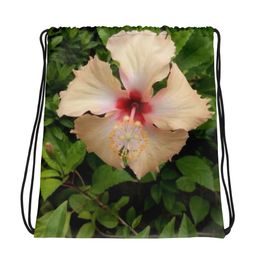 Nathy Peach Gumamela Drawstring Bag