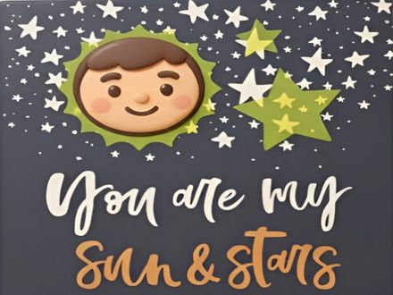 3 Stars with Cartoon and Text