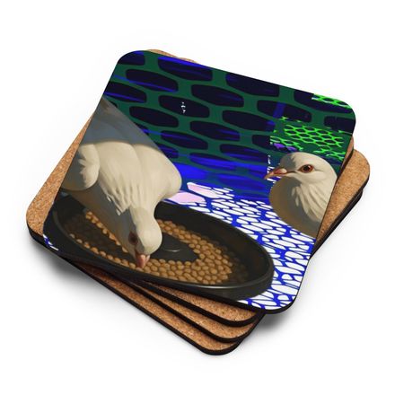 Juvy Birds Cork-Back Coaster