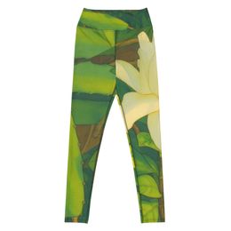 Nathy White Rose Yoga Leggings