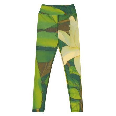 Nathy White Rose Yoga Leggings