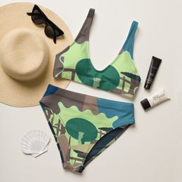 Glen Satelite Recycled High-Waisted Bikini