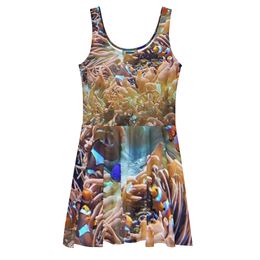 ZAG Orange Corals Skater Dress