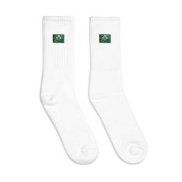 Nathy Peach Gumamela Embroidered Crew Socks 