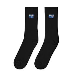Julio Purple Embroidered Crew Socks 