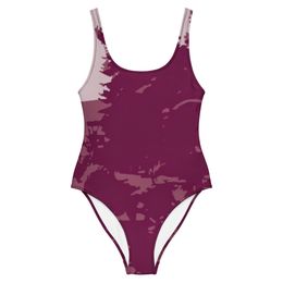Bbluna60 Burgundy One-Piece Swimsuit
