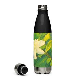 Nathy White Rose Stainless Steel Water Bottle