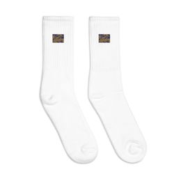ZAG Orange Corals Embroidered Crew Socks