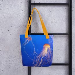 ZAG Orange Jellyfish Tote Bag