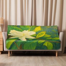 Nathy White Rose Sublimated Sherpa Blanket