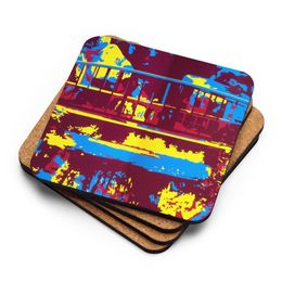 Bbluna60 4Colors Cork-Back Coaster