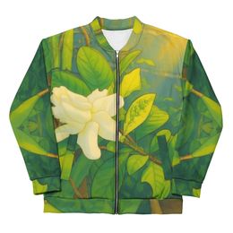 Nathy White Rose Unisex Bomber Jacket