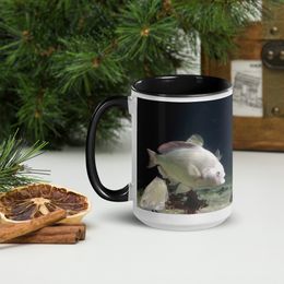 ZAG White Fish Ceramic Mug with Color Inside
