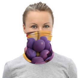 Bbluna60 Grapes Print Neck Gaiter