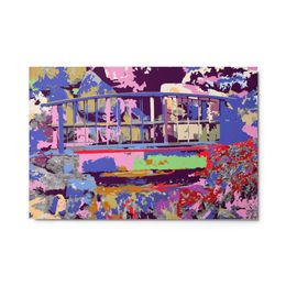 Bbluna60 Abstract Pink Bridge Glossy Metal Print (in)