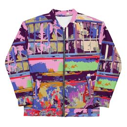 Bbluna60 Burgundy Unisex Bomber Jacket