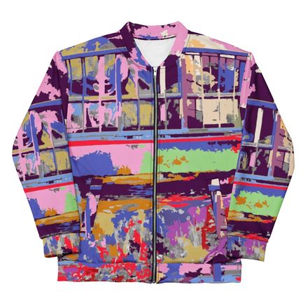 Bbluna60 Burgundy Unisex Bomber Jacket