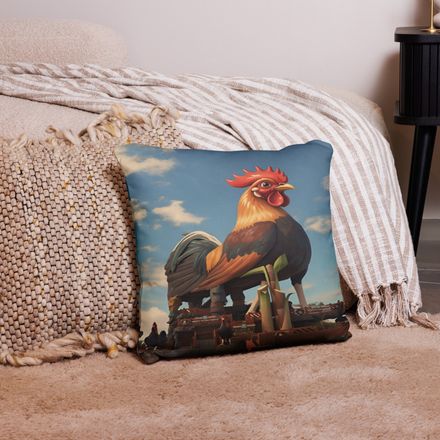 Lyn2x Rooster Throw Pillowcase