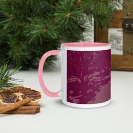 Bbluna60 Burgundy Ceramic Mug with Color Inside