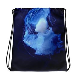 ZAG White Jellyfish Drawstring Bag