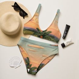 Boy2x Palm Trees Recycled High-Waisted Bikini