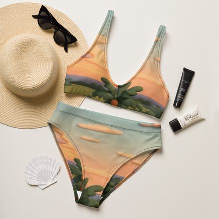 Boy2x Palm Trees Recycled High-Waisted Bikini