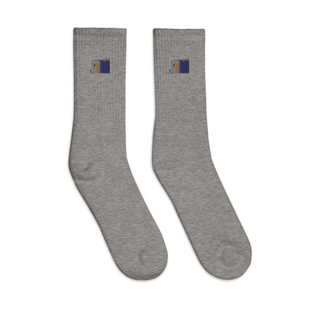Glen Door Embroidered Crew Socks