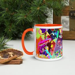 Bluna60 Abstract Desk Ceramic Mug with Color Inside