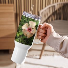 Nathy Peach Gumamela Travel Mug with a Handle