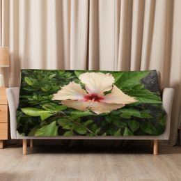 Nathy Yellow Gumamela Sublimated Sherpa Blanket