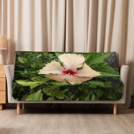 Nathy Yellow Gumamela Sublimated Sherpa Blanket